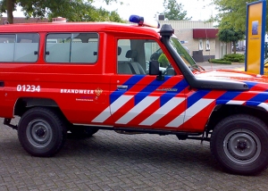 carwrap brandweervoertuig striping